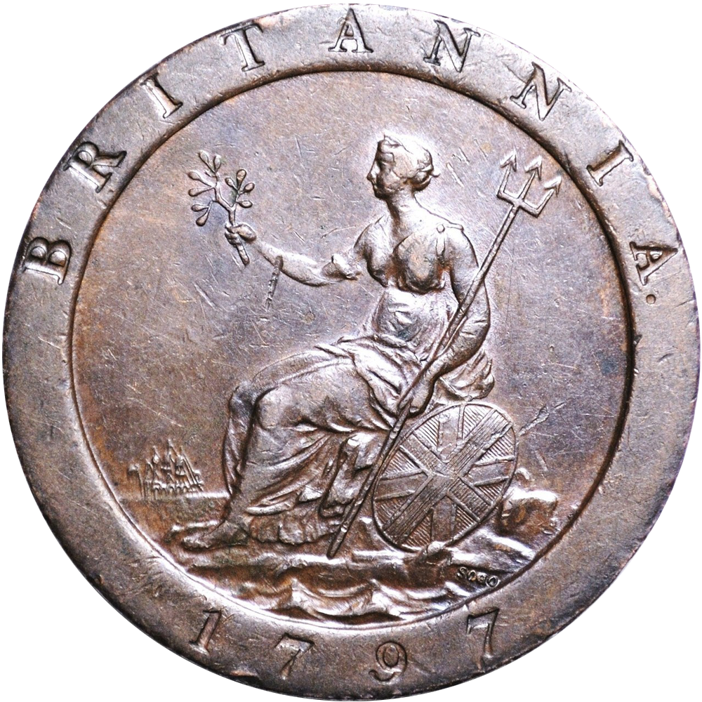 1797 Great Britain Proclamation Cartwheel Penny Good Very Fine