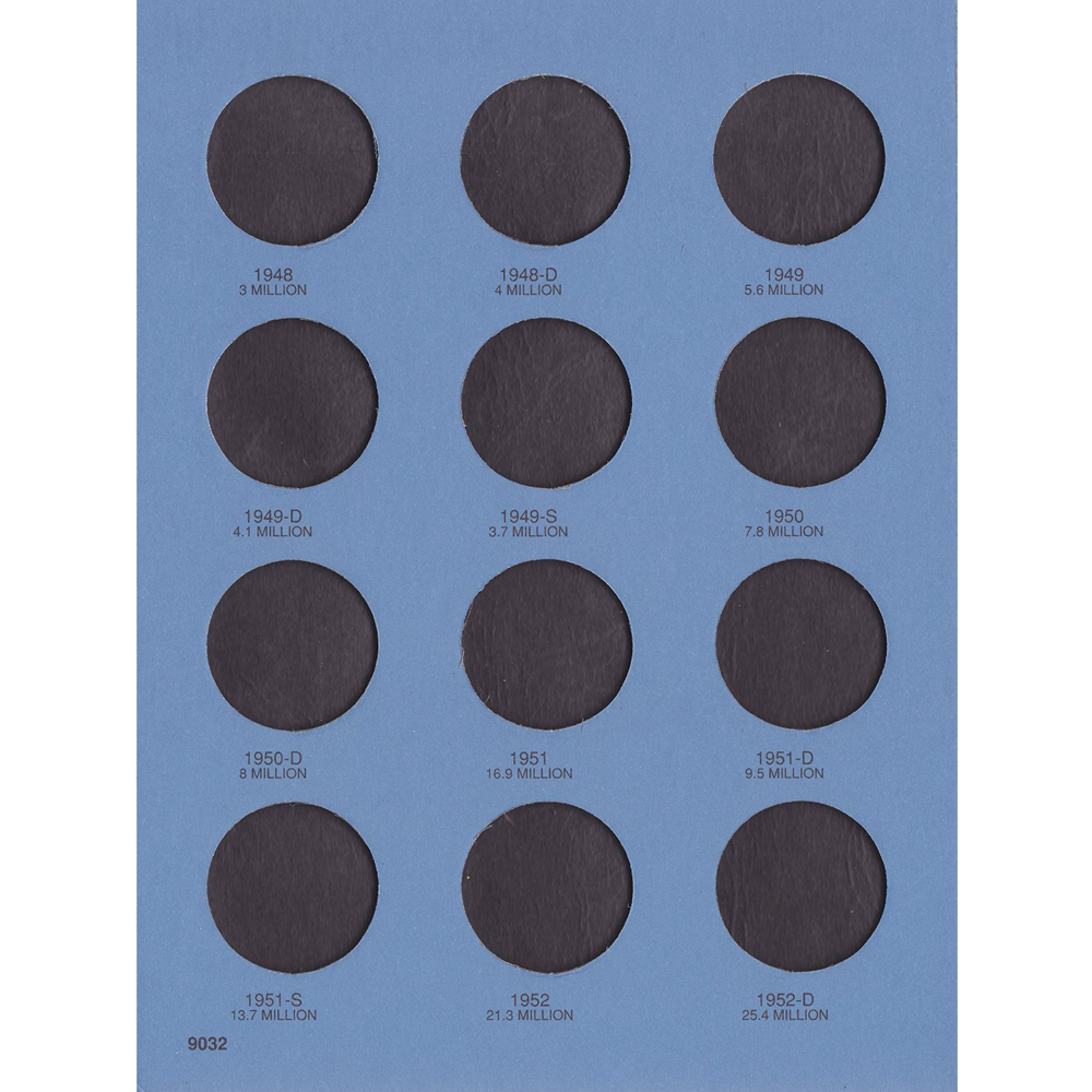 1948-1963 Used Benjamin Franklin Half Dollar Album Trifold Whitman No 9032 Coin