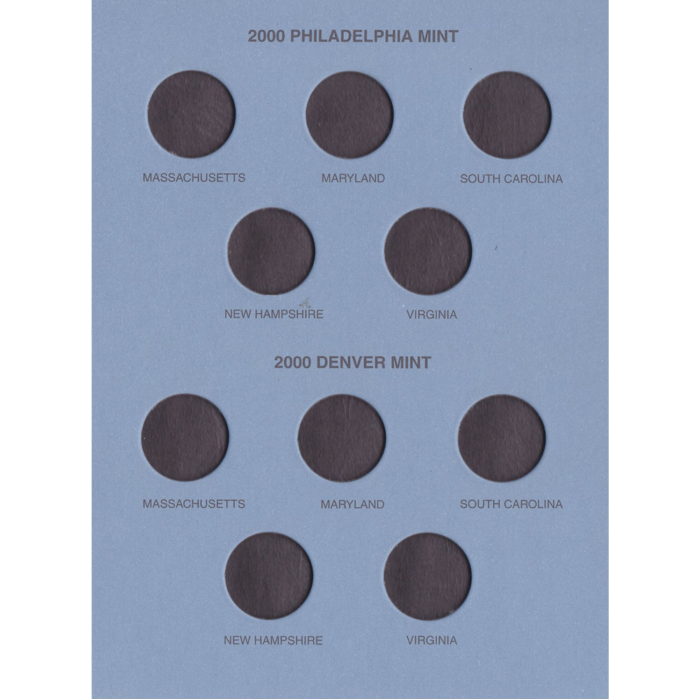 1999-2001 Statehood Quarter Whitman Trifold No 9697 Coin