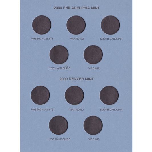 1999-2001 Statehood Quarter Whitman Trifold No 9697 Coin