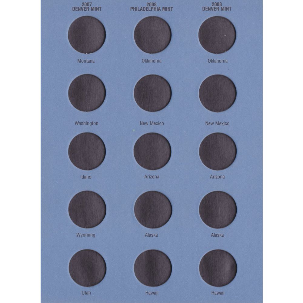 2006-2008+09 Statehood Quarter New Whitman Trifold No 8112 40 Coin Slot Coin