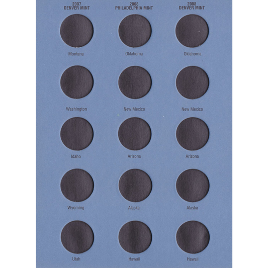 2006-2008+09 Statehood Quarter New Whitman Trifold No 8112 40 Coin Slot Coin