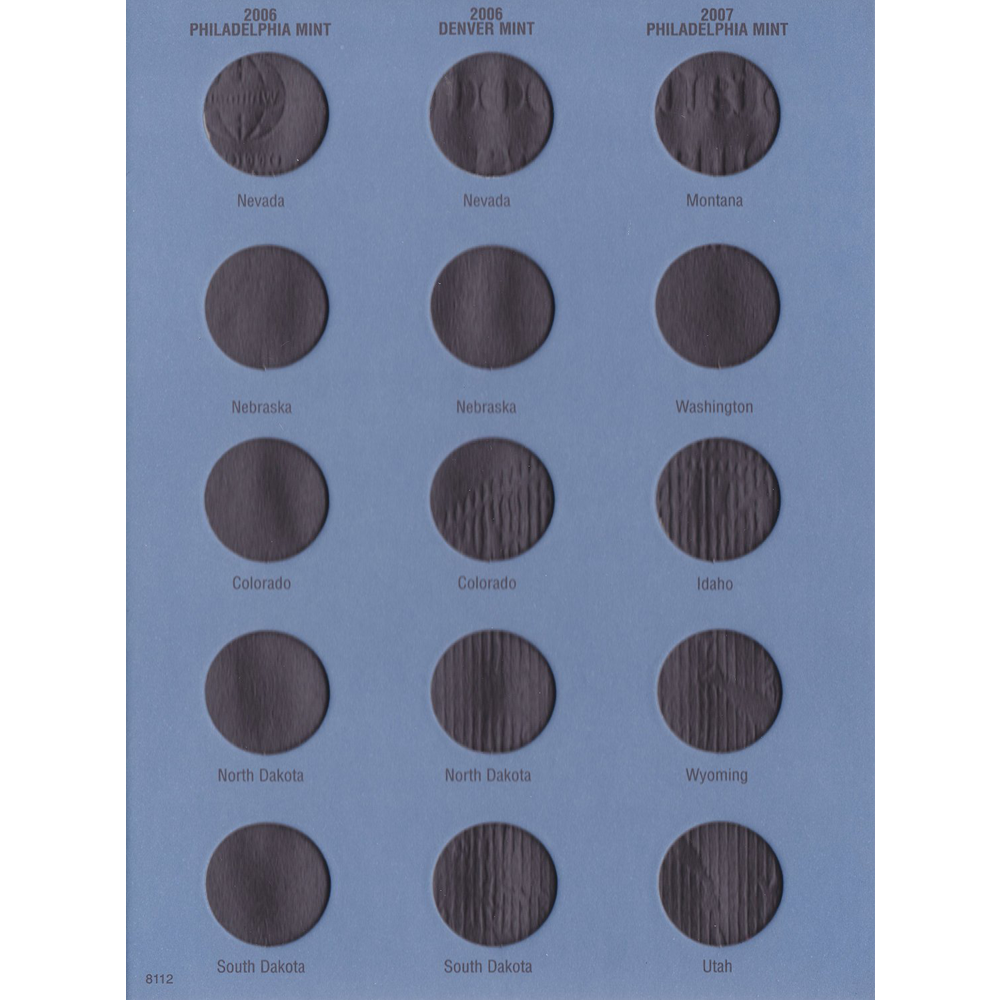 2006-2008+09 Statehood Quarter New Whitman Trifold No 8112 40 Coin Slot Coin