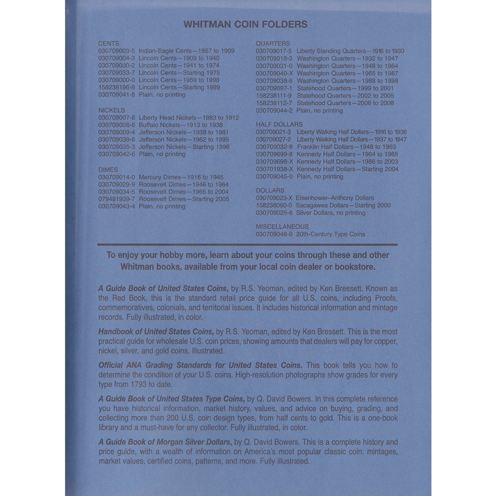 2006-2008+09 Statehood Quarter New Whitman Trifold No 8112 40 Coin Slot Coin