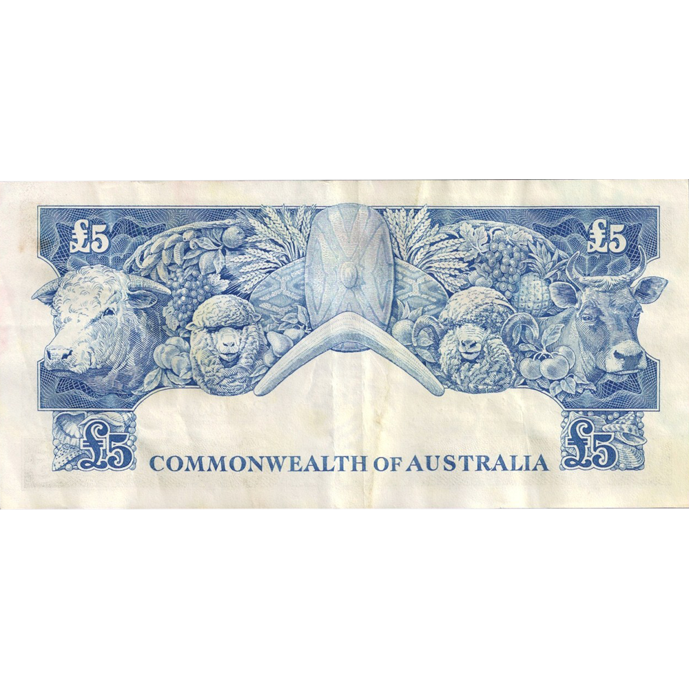 Five Pound Coombs Wilson Australian Banknote Good Fine To About Very Fine