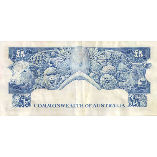 Five Pound Coombs Wilson Australian Banknote Good Fine To About Very Fine