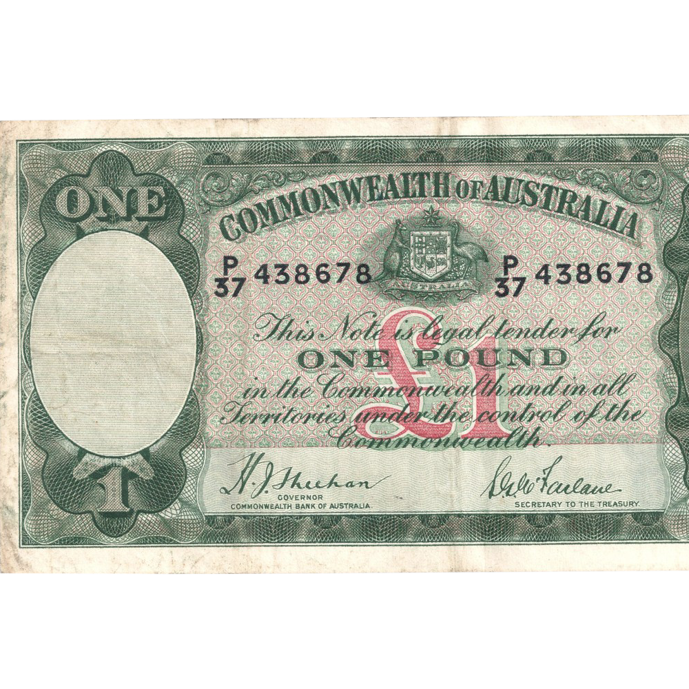 One Pound Sheehan Mcfarlane Australian Banknote Good Fine