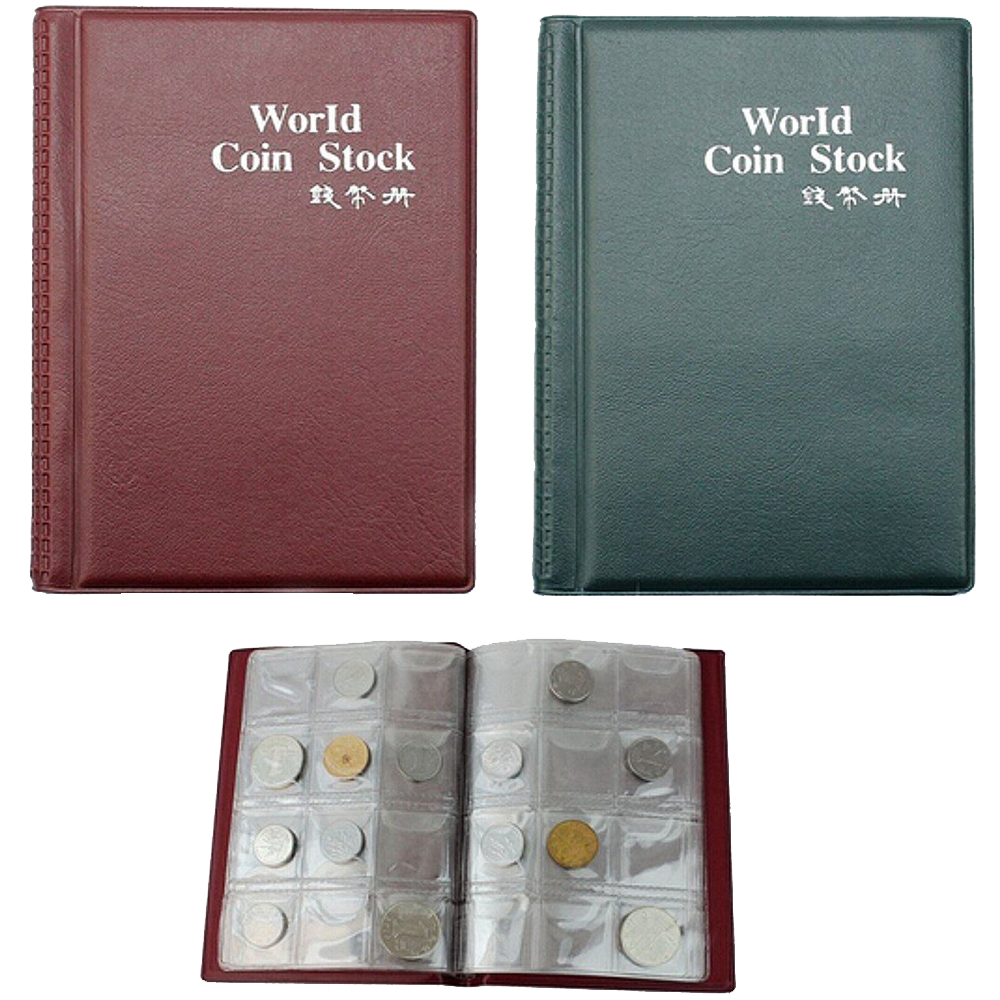 Pack Of 2 120 Coin Pockets Collection Collecting Storage Holder Money Penny Album Book