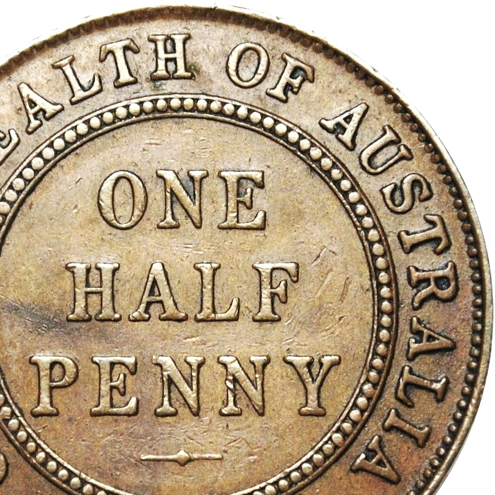 Rare 1923 Australian Halfpenny Good Very Fine