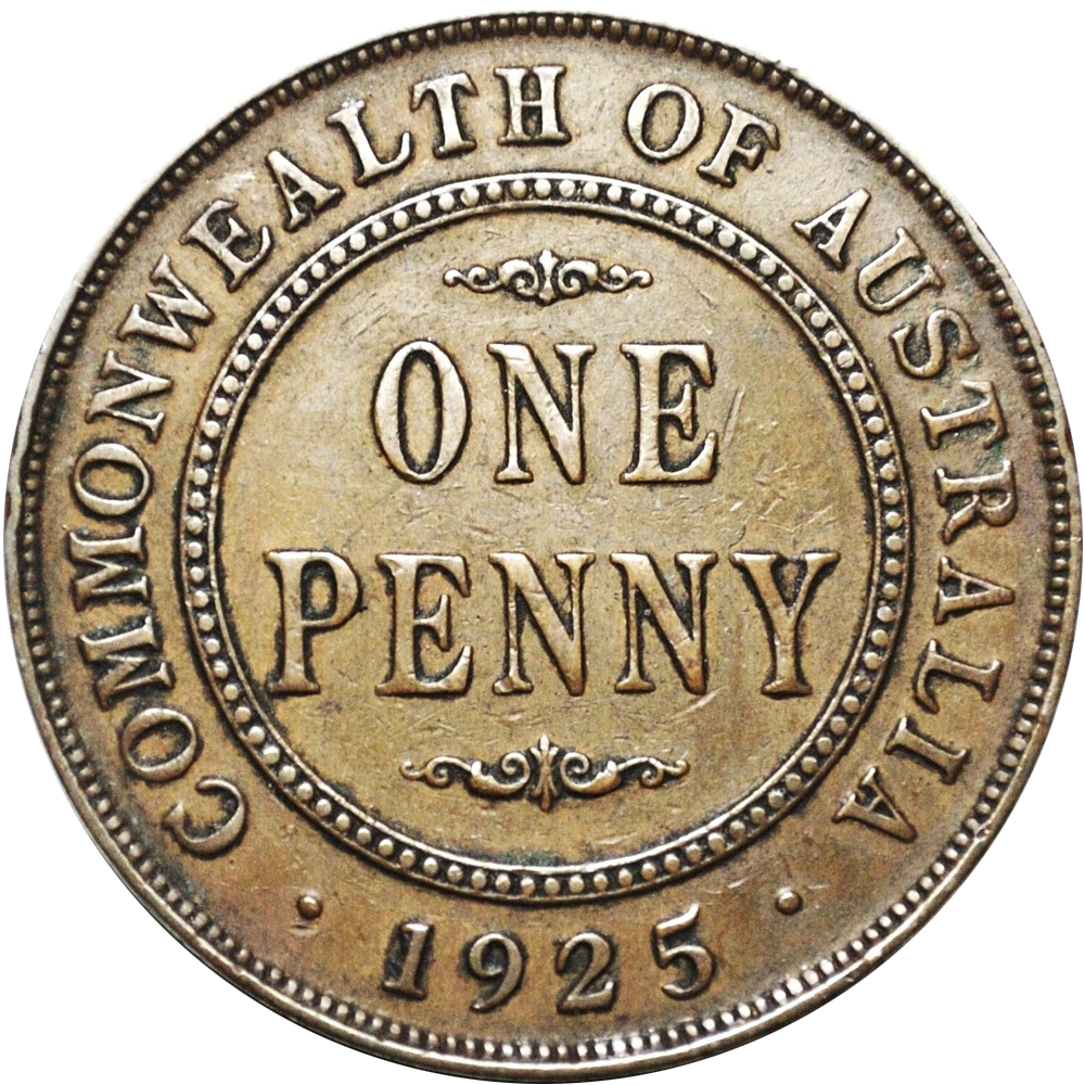 Scarce 1925 Australian Penny Very Fine