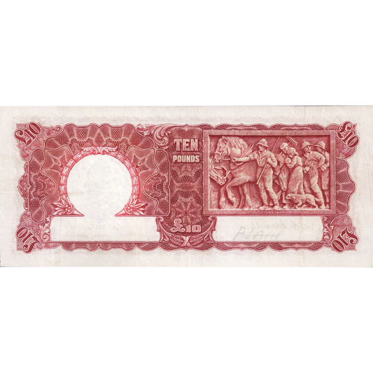 Ten Pound Coombs Watt Australian Banknote Good Fine