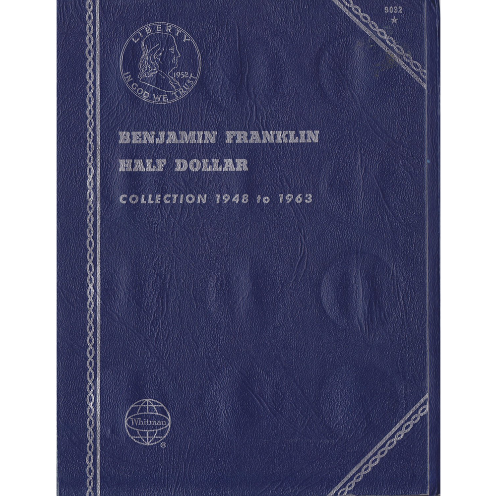 1948-1963 Used Benjamin Franklin Half Dollar Album Trifold Whitman No 9032 Coin