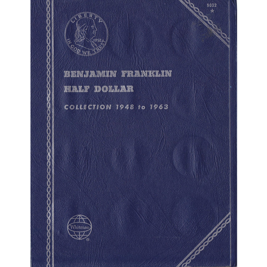 1948-1963 Used Benjamin Franklin Half Dollar Album Trifold Whitman No 9032 Coin