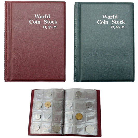 Pack Of 2 120 Coin Pockets Collection Collecting Storage Holder Money Penny Album Book