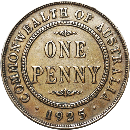 Scarce 1925 Australian Penny Very Fine